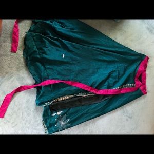 Silk sari wrap skirt